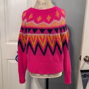 a new day Pink and Yellow Chevron Sweater